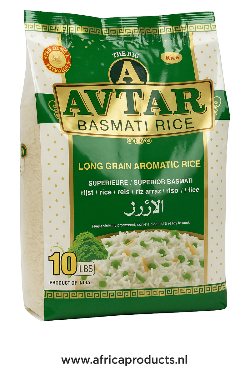 米・雑穀・粉類 Avtar basmati rice 20kg extra longgrain Avtar Basmati Rice Big A Green 4.5 kg | Africa Products Shop