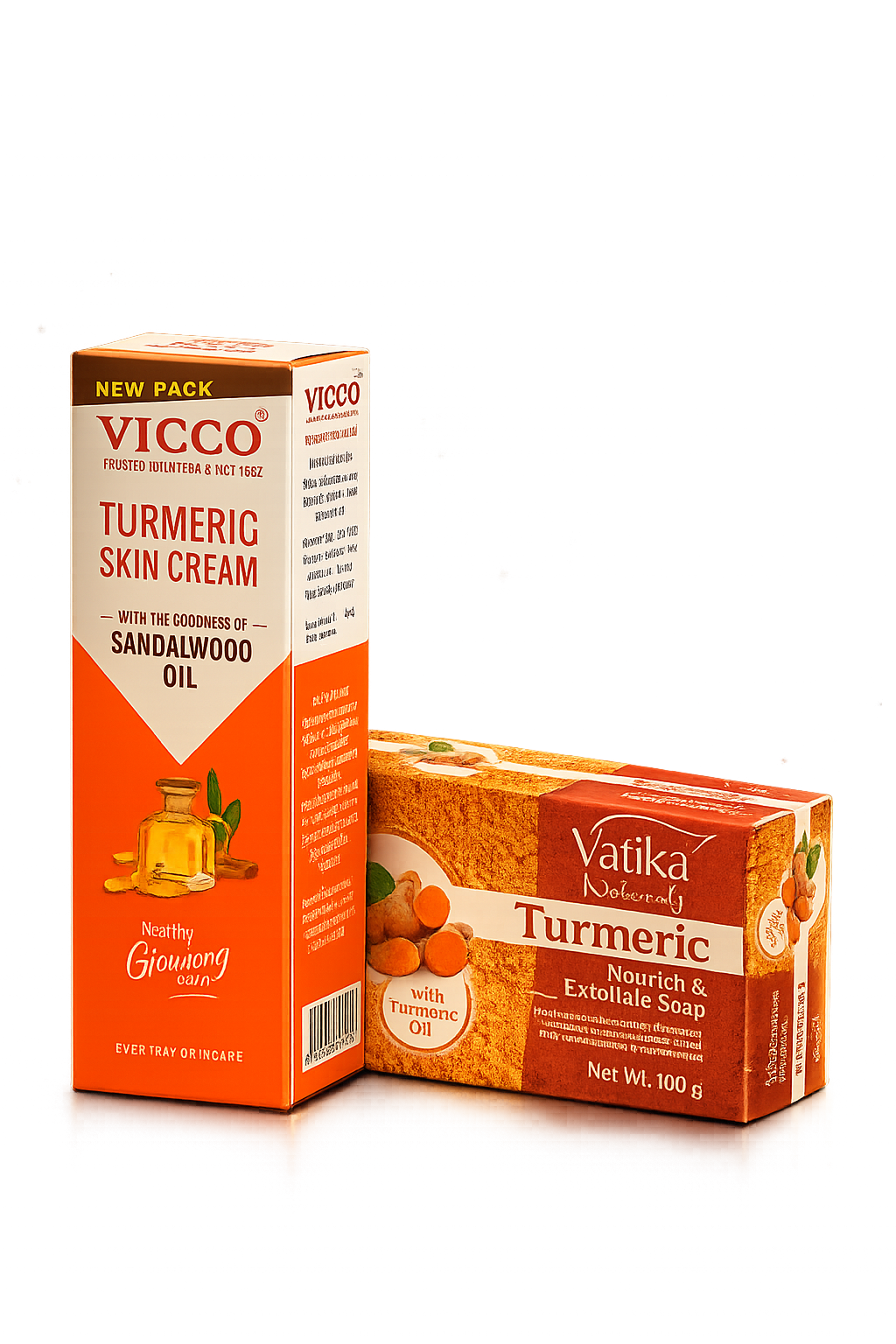 Vicco Turmeric Skin Cream and Vatika Tumeric Soap set
