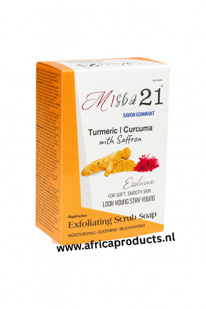 Misba 21 Turmeric Curicuma Saffron Exfoliating Scrub Soap 200 g