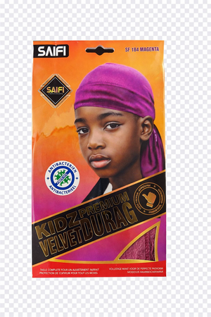 Saifi Kids Premium Velvet Durag SF184 Magenta