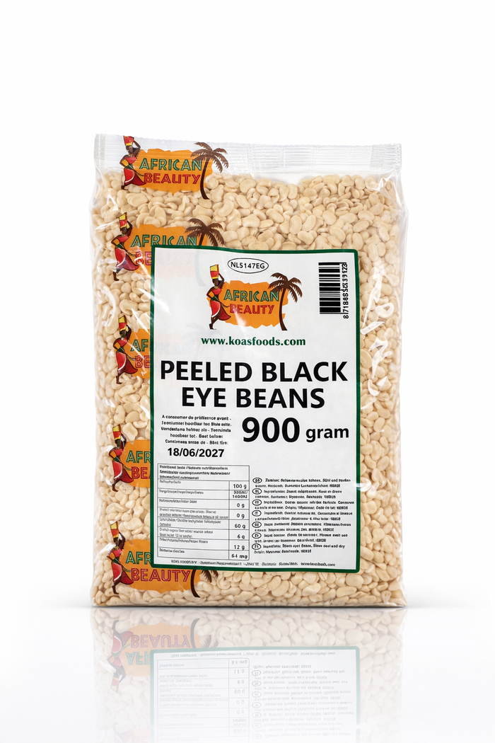 African Beauty Peeled Black Eye Beans 900 g