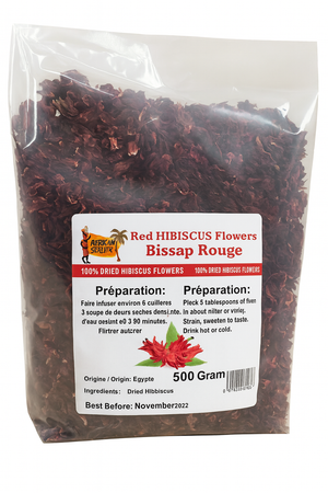 African Beauty Red Hibiscus Flowers 500 g