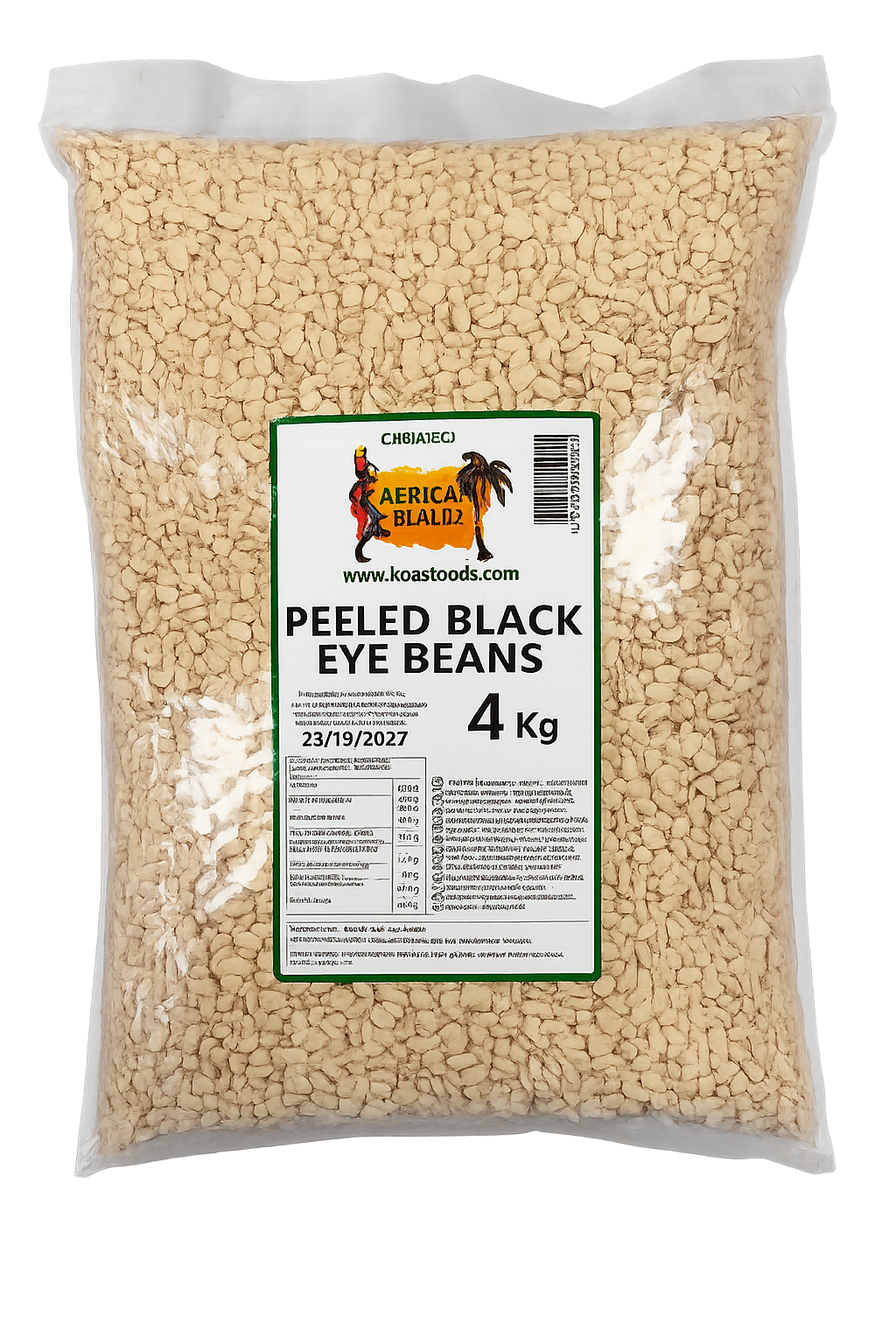 African Beauty Peeled Eye Beans 4 kg