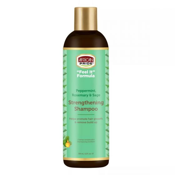 African Pride Feel It Formula Rosemary Strengthening Shampoo 12oz.