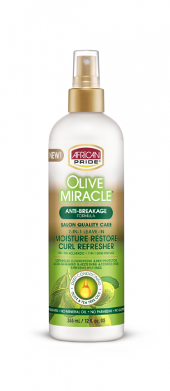 African Pride Olive Miracle 7IN1 Leave-in Moisture Restore Curl Refresher 355 ml - Africa Products Shop