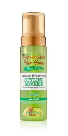 Creme of Nature Pure Honey Hair Food S&F Control Styling Mousse 7oz.