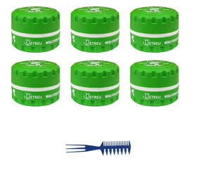 Detreu Hair Styling Wax Mega Strong Matte 6 pieces + free styling Comb