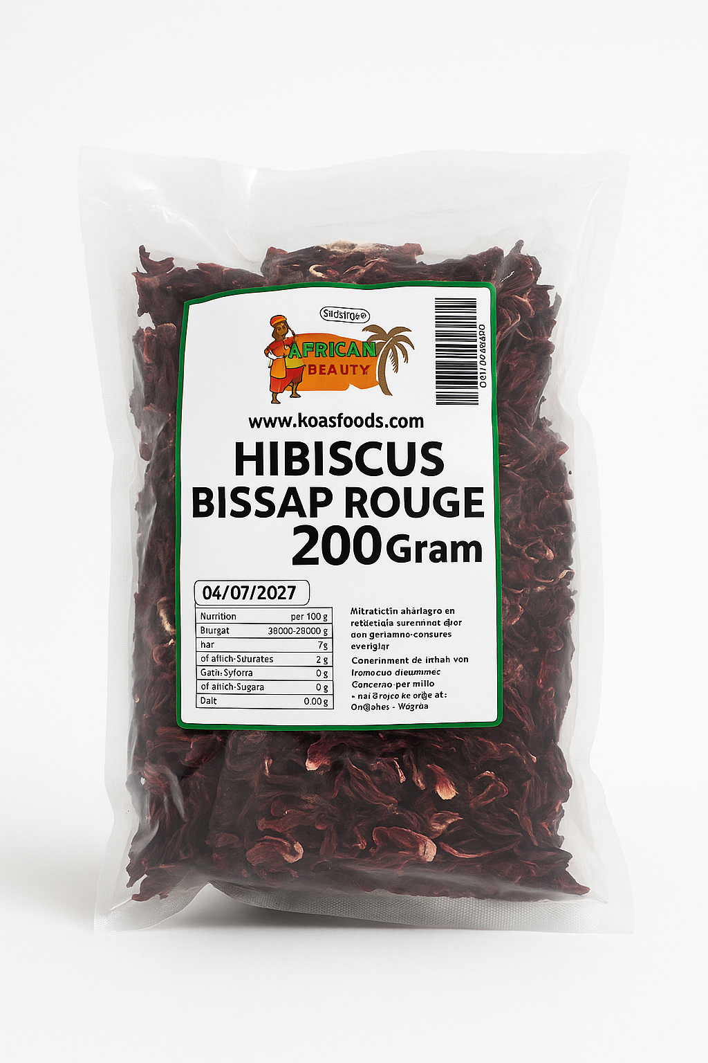 African Beauty Hibiscus Bissap Rouge 500 g
