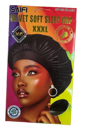 Saifi Velvet Soft Sleep Cap XXXL SF013 Black