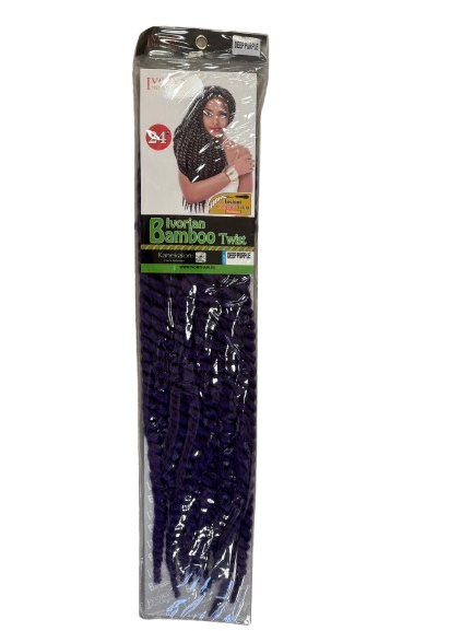 Ivory Bamboo Twist Deep Purple 24''