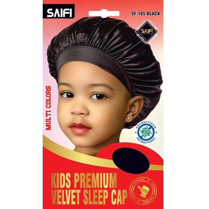 Saifi Kids Premium Velvet Sleep Cap Black SF185