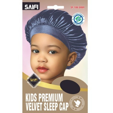 Saifi Kids Premium Velvet Sleep Cap Gray SF186