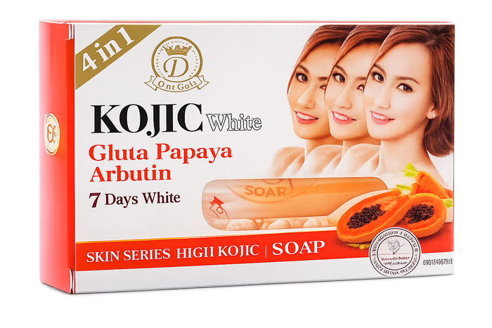 D-ne Gold Kojic White Gluta Papaya Arbutin Soap – 4-in-1 Skin Brightening, 2 Bars X 160g