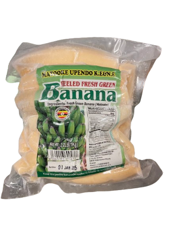 Matooke Upendo Peeled Fresh Green Banana Frozen 1 kg