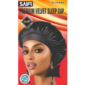 Saifi Premium Velvet Sleep Cap Black XXXL SF179