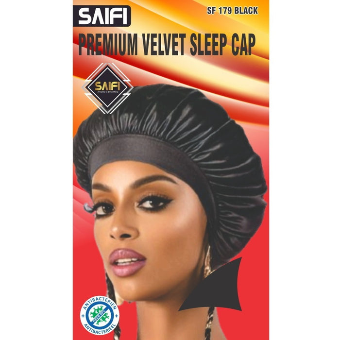 Saifi Premium Velvet Sleep Cap Black XXXL SF179