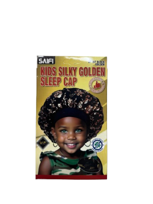 Saifi Kids Silky Golden Sleep Cap Black Golden SF187