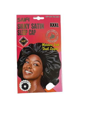 Saifi Silky Satin Sleep Cap XXXL SF 047 BLACK