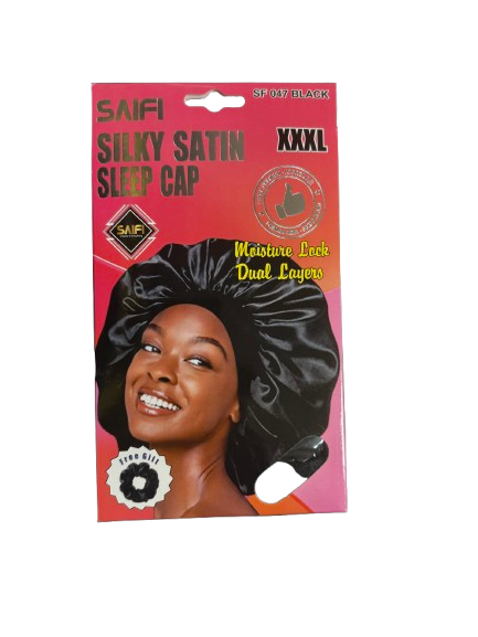 Saifi Silky Satin Sleep Cap XXXL SF 047 BLACK