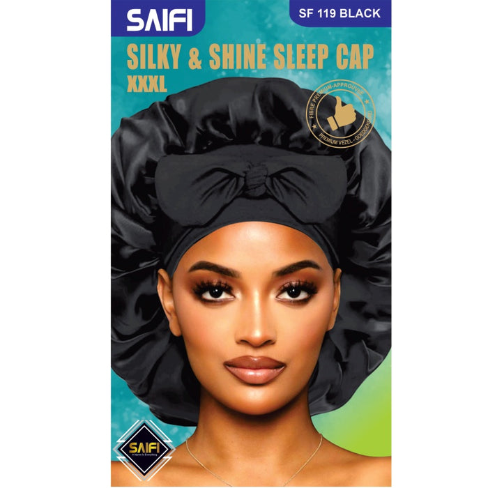 Saifi Silky & Shine Sleep Cap Black XXXL SF119