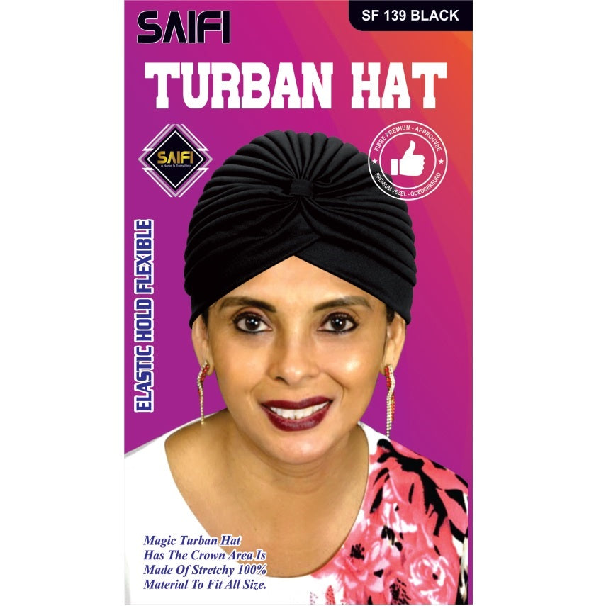 Saifi Turban Hat Black SF139