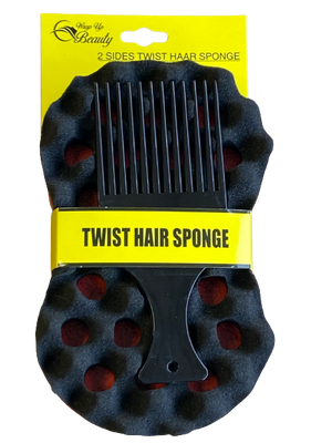 Wrap Up Beauty 2 Sides Twist Hair Sponge Big Size + Free Styling Comb