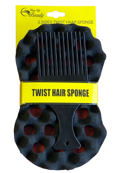 Wrap Up Beauty 2 Sides Twist Hair Sponge Big Size + Free Styling Comb