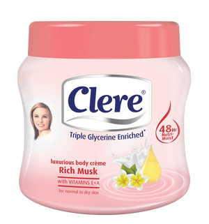 Clere  Triple Glycerine Enriched Rich Musk Body Cream 500 ml - Africa Products Shop